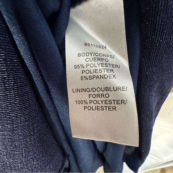 JS Collections Navy Blue Violetta Knit Tea Length Dress | size 4 - Picture 11 of 12